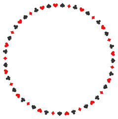 スタンダードなスートの丸い飾り枠
