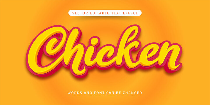 Chicken text 3d style editable text effect