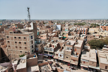 Sukkur, Pakistan - 24 Mar 2021: The view of the center of Sukkur, Pakistan