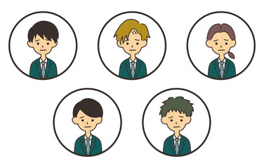 男性のビジネスマン　アイコンセット　ショック