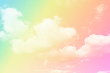 Cloud and sky with a pastel colored background..