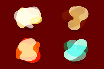 Gradient abstract banners with flowing liquid shapes. Template for the design