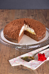 Homemade chocolate and banana Mole's cake