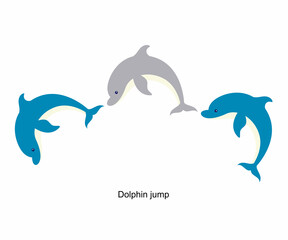 ジャンプするイルカのイラスト素材 ベクター シンプル © neg