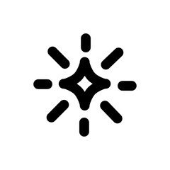 Simple glittering star icon, Vector line icon on white background.