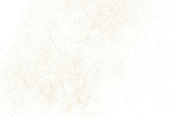 Gold Glitter Texture Isolated on White. Amber Particles Color. Celebratory Background. Golden Explosion of Confetti. Design Element. Digitally Generated Image. Vector Illustration, EPS 10.