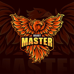 Phoenix mascot logo design for esport