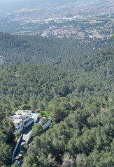 Fototapeta na wymiar Privileged location in a natural park near the city, Mediterranean forest on the mountainside