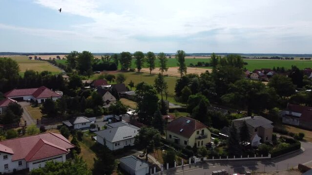 corona Lockdown no people on the street
Unbelievable aerial view panorama curve flight drone footage
at Countryside village Hainichen in Europe Saxony Anhalt 4k Cinematic from above by Philipp Marnitz