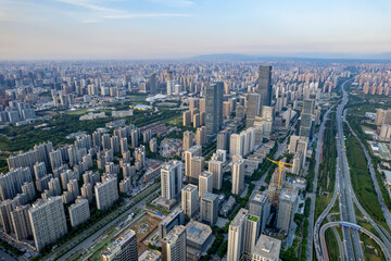 CBD of Xi'an City, Shaanxi Province, China. - obrazy, fototapety, plakaty