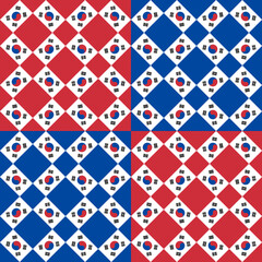seamless pattern of korea republic flag. korean national day celebration decoration. vector illustration