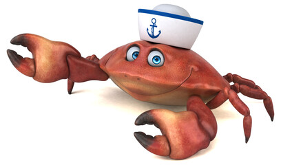 Fototapeta na wymiar Fun crab - 3D Illustration