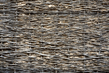 Adobe wall of rustic house