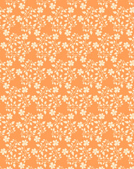 Cute simple spring summer Ditsy floral fabric pattern Folk, country, village, rustic, cottage, traditional style