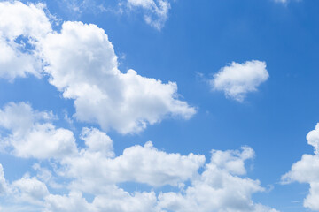 Naklejka na ściany i meble Sky background, Cloudy sky background, white cloud over blue sky, outdoor day light, nature background
