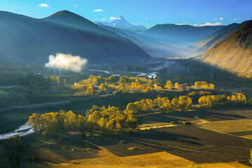 Grasslands, pastures, rivers and plateaus in Western Sichuan Province, China