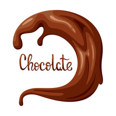 Chocolate wave on a white background. Cartoon design.
