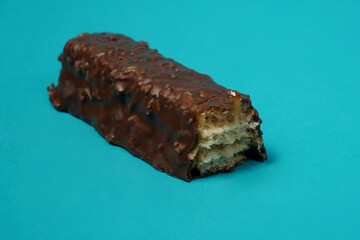 a wafer has several layers such as chocolate, caramel, and wafer layers 