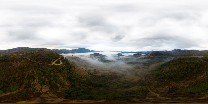 Fog in the valley of the Cea river and Prioro of Leon