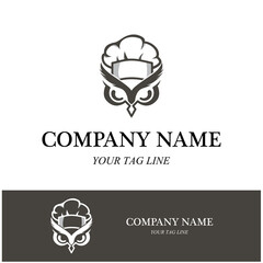 owl logo design illustration template