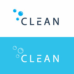 Clean Logo Design Template Suitable For Cleaning Service, House Keeping And Laundry