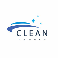 Clean Logo Design Template Suitable For Cleaning Service, House Keeping And Laundry