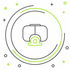 Line Diving mask icon isolated on white background. Extreme sport. Diving underwater equipment. Colorful outline concept. Vector