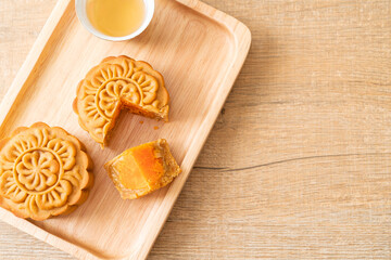 Chinese moon cake durian and egg yolk flavour