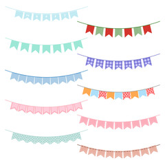 Set of Colorful Bunting flags.