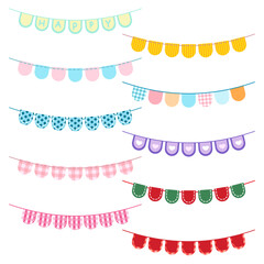 Set of Colorful Bunting flags.