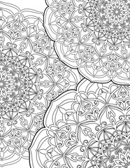 Fototapeta premium Coloring page lace pattern Mandala