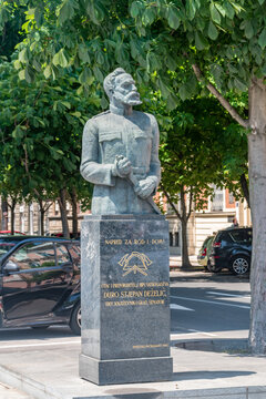Zagreb, Croatia - June 2, 2022: Monument for Croatian writer Duro Stjepan Dezelic.
