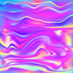 Abstract Trendy Neon Fluorescent and Psychedelic Background. Holographic Rainbow Wallpaper.