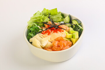 Poke with salmon and rice