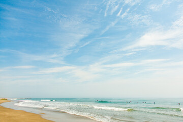 日本のビーチ　夏休み 砂浜