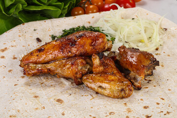 Grilled chicken - leg, wing and breast