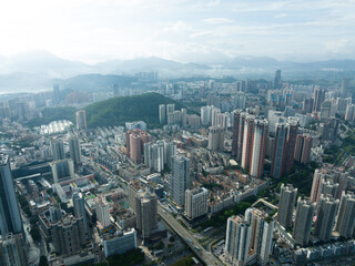 Aerial view of landscape  in shenzhen city, China