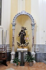 Ischia - Statua di San Francesco d'Assisi nella Chiesa di Sant'Antonio - obrazy, fototapety, plakaty