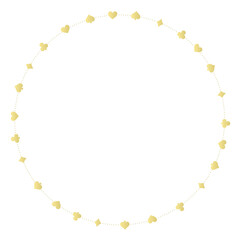 ゴールドなスートとドットの丸い飾り罫線
