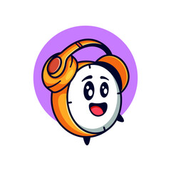Alarm mascot logo design vector illustration