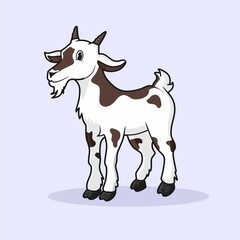 Cute cartoon goat vector illustration