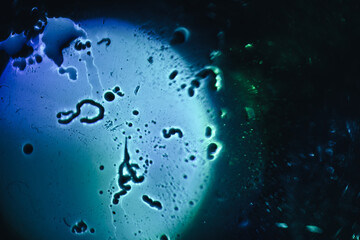 Close up virus, cell microscope abstract in the dark. Background pattern for design..