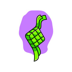 Ketupat mascot character logo design vector illustration