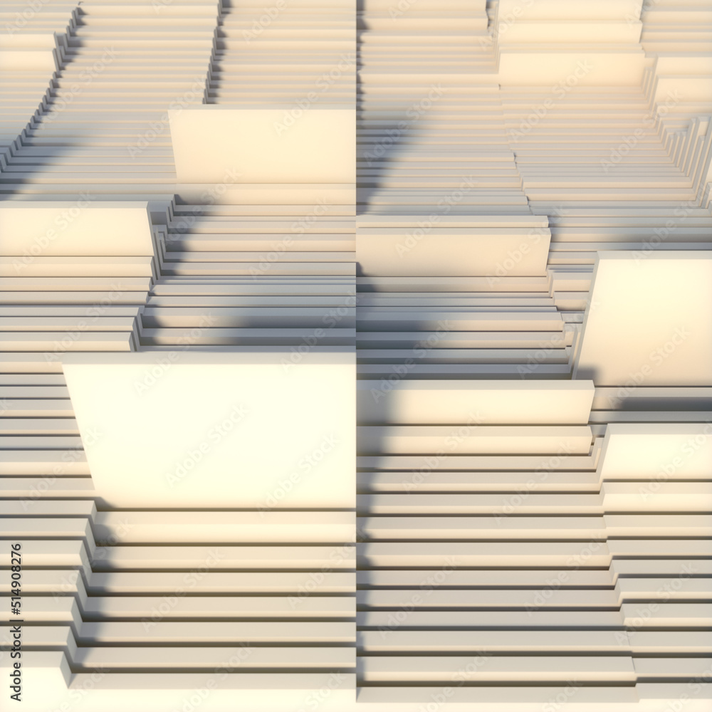 Leinwandbilder Abstract representation of stacked programming languages. 3d rendering digital illustration