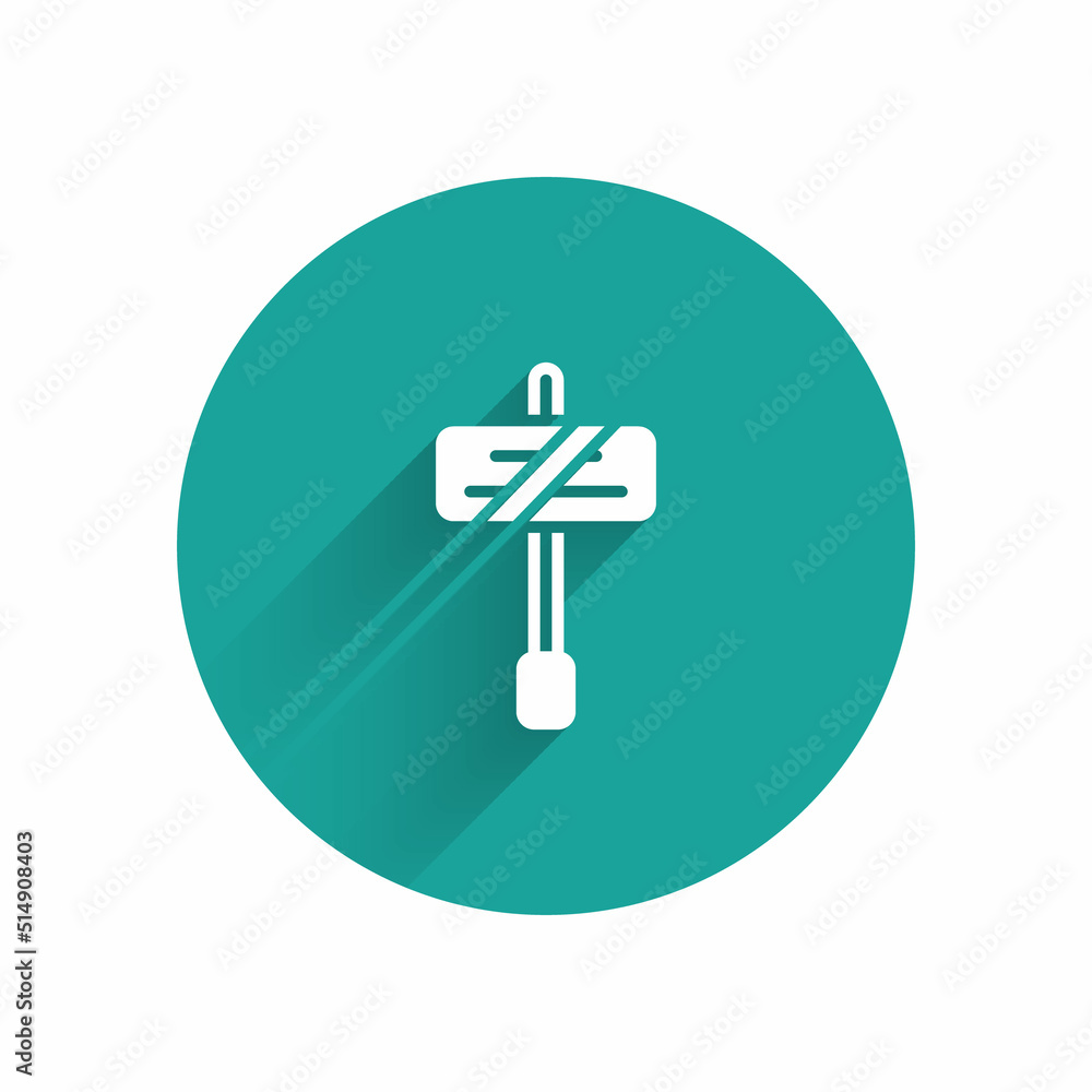 Poster white road traffic sign. signpost icon isolated with long shadow. pointer symbol. isolated street in