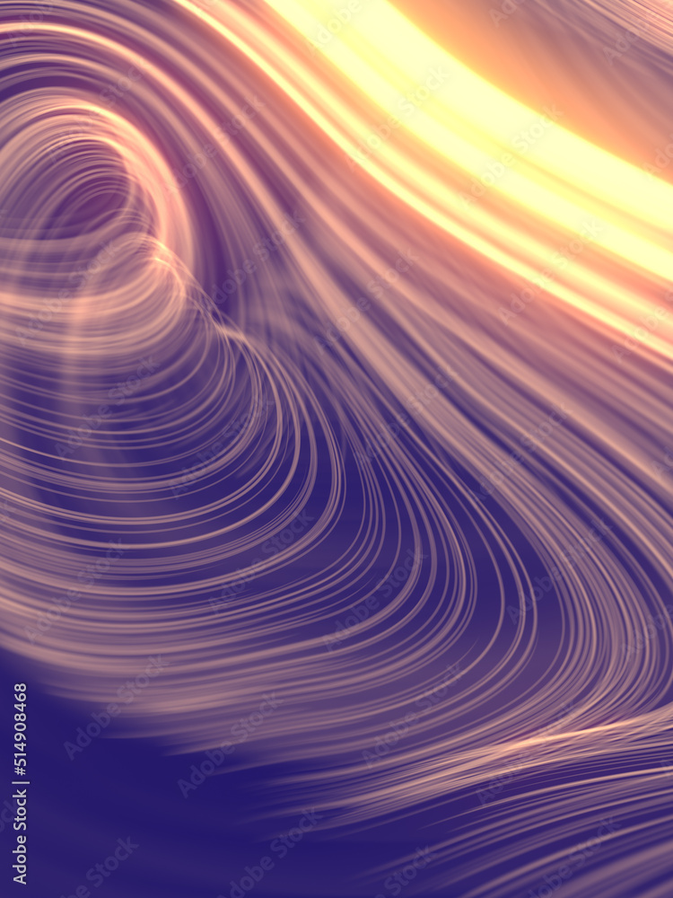 Poster abstract energy field of glowing electric lines in neon color. geometric background. 3d rendering di
