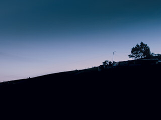 Horizon with a hillside silhouette
