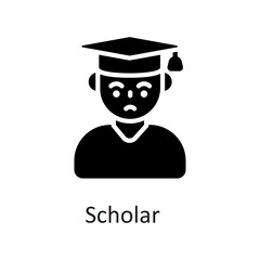 Scholar vector Solid Icon Design illustration on White background. EPS 10 File