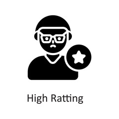 High Ratting vector Solid Icon Design illustration on White background. EPS 10 File