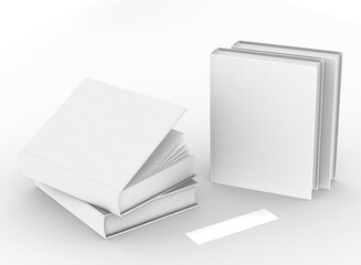 template empty book mockup set white background